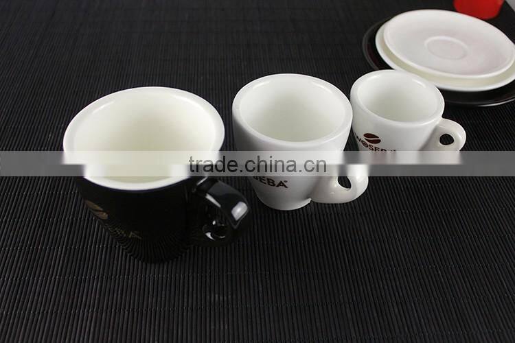 2017 Custom wholesale ceramic porcelain coffee espresso cup and saucer