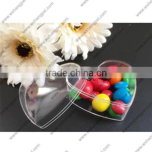 Cleverish portable cute transparent heart plastic storage jewelry wedding box kit