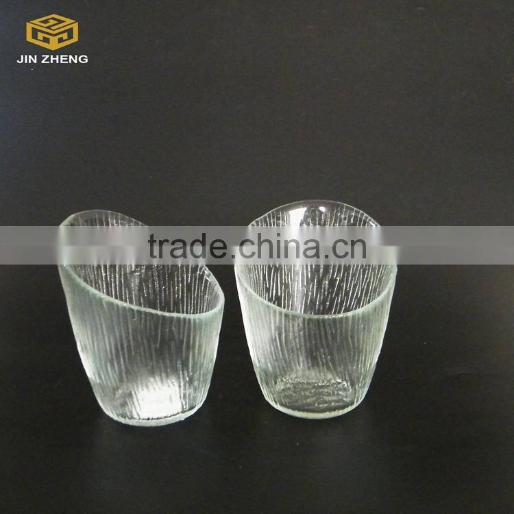 Cheap slanted glass candle holder