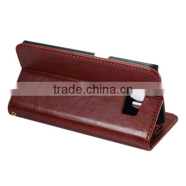 High quality pu leather wallet card slot holder flip case for Samsung S6 Edge, flip leather case