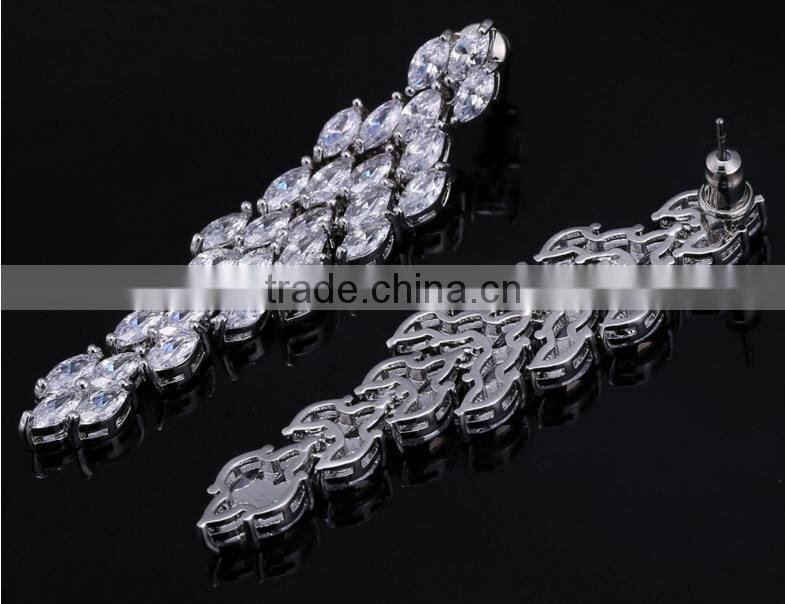 Wholesale Stock Small Order Fashion Women long Style Garland Zircon Earrings