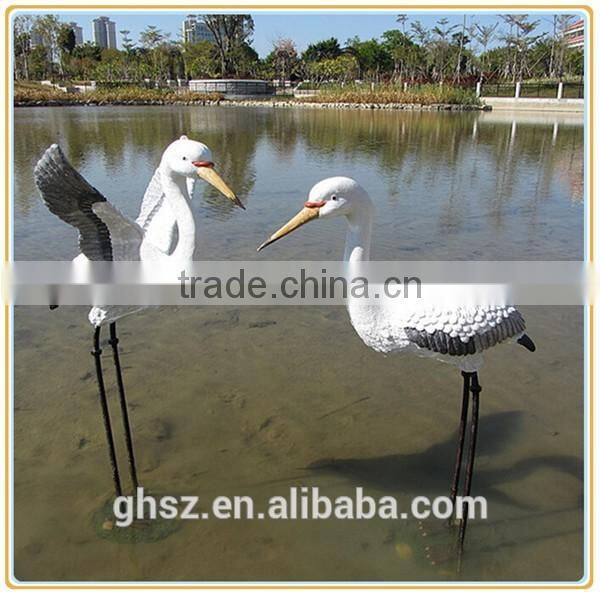 Custom outdoor garden decor fiberglass large egret sculpture factory