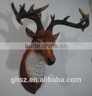 Guo hao 2015 custom resin advent decoration items, deer head figurein for home decoration