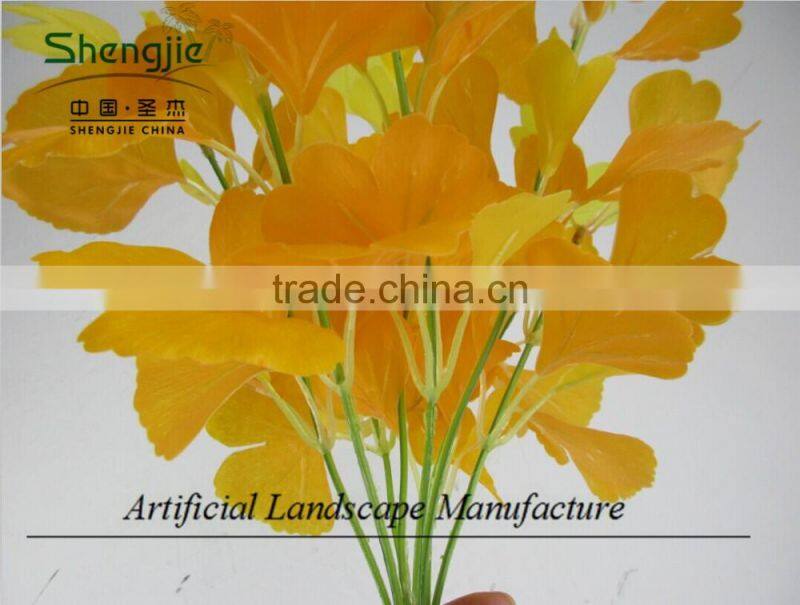 artificial gingko leaves with beautiful yellow color for indoor decoration