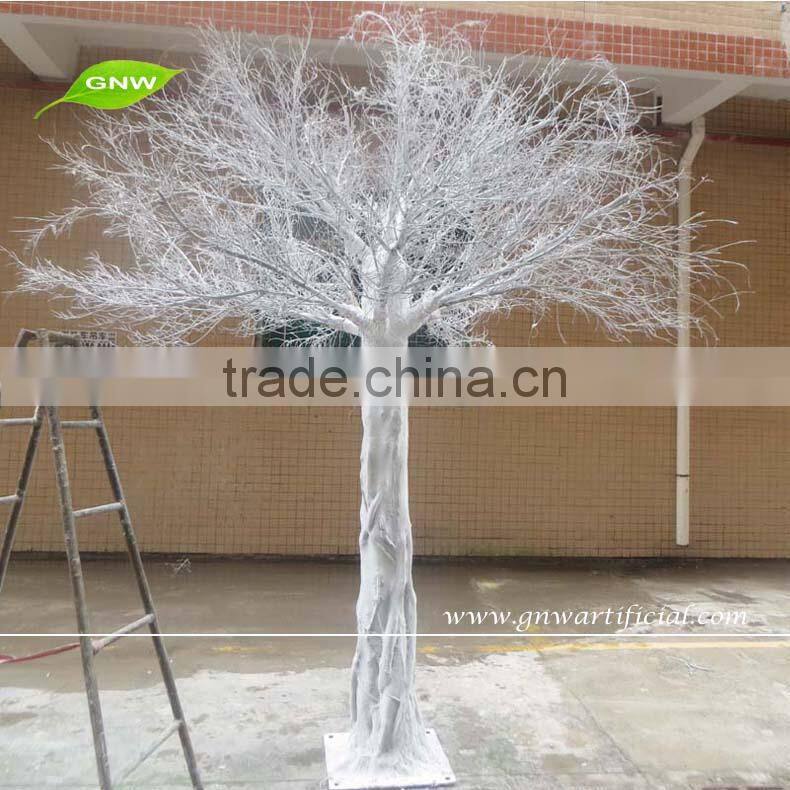GNW WTR1606003 Hot Sale 2.7m High Nature wood artificial winter tree with Hydrangea for indoor wedding decoration