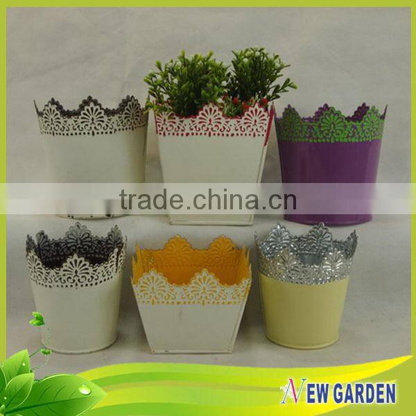 Fashionable latest design beautiful indoor metal artificial flower pot