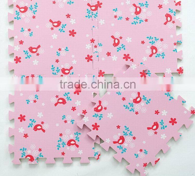 Bottom price leaf texture eva baby play mat floor mat