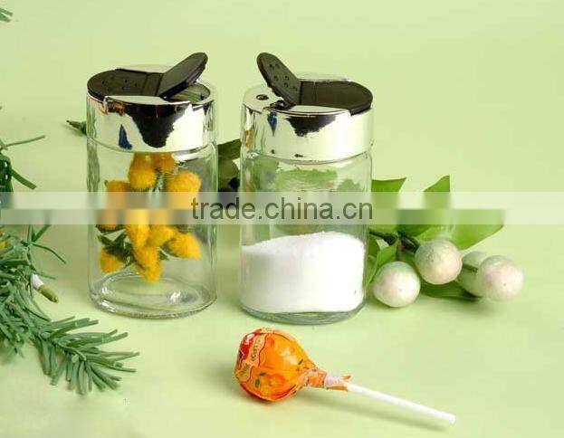 Glass condiment storage bottle