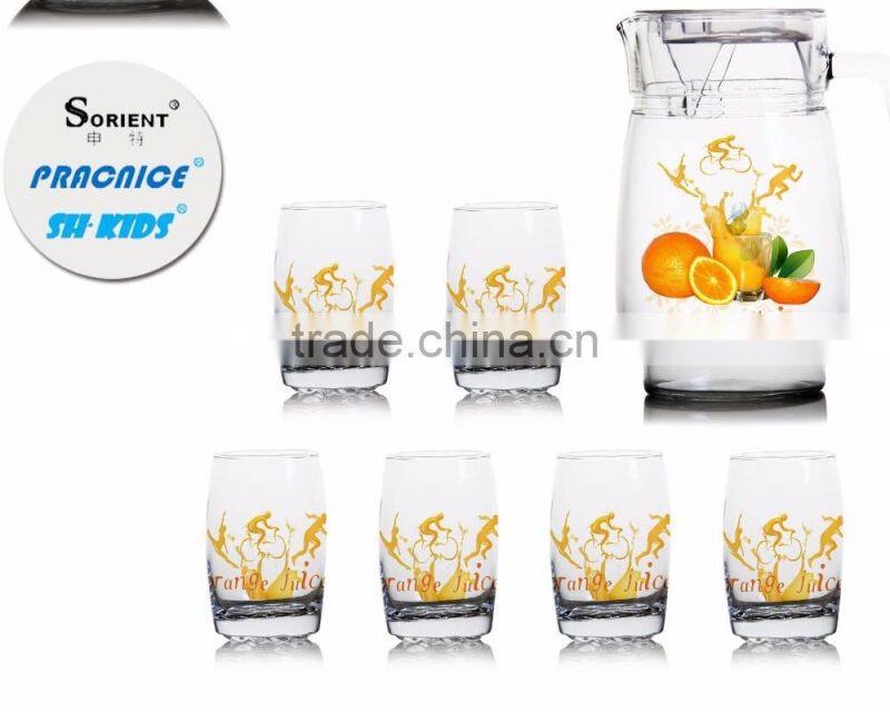 50oz 1400ml halloween christmas juice color printing jug and 6pcs cups set