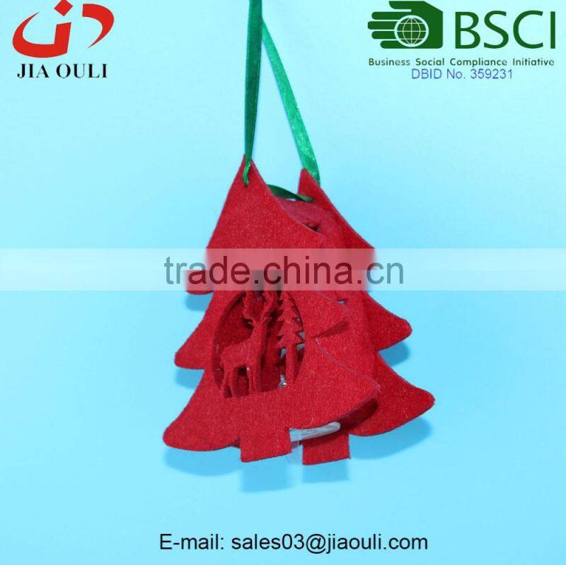 BSCI Audit Factory Hot Sales LED Light Decoration non-woven hanging Christmas tree