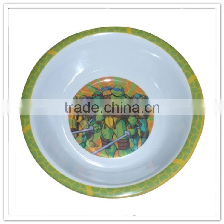 Top grade cartoon turtle printed 6" kids hot sale melamine profiled bowl
