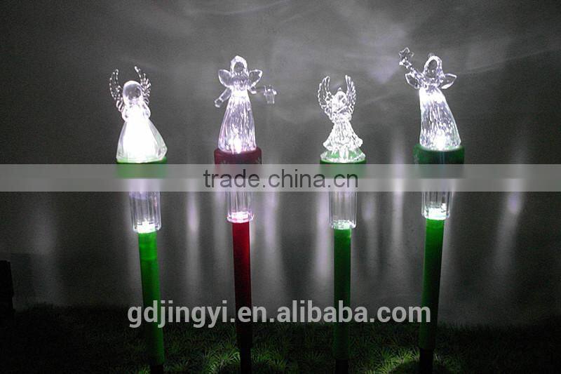 cheap plastic angel outdoor decoration 6H timer led garden light