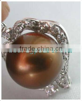 precious brown tahitian pearl ring design for girls