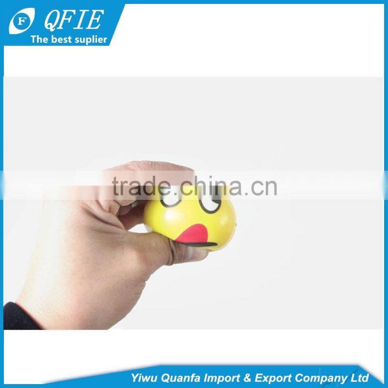 High quality 5cm soft foam PU emoji anti stress ball for promotional toys