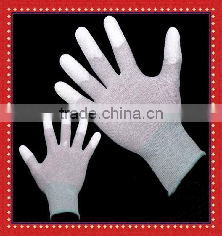 China Supplier Cheap Price Antistatic PU Finger Coated ESD Gloves/ESD Working Gloves/Carbon fiber Antistatic Gloves