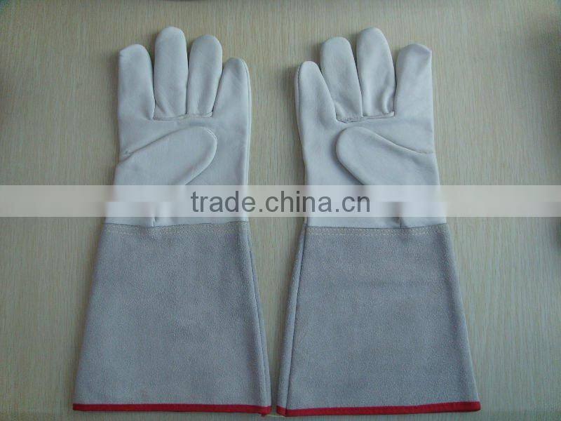 Grey cow split leather welding hand gloves ZM50-H
