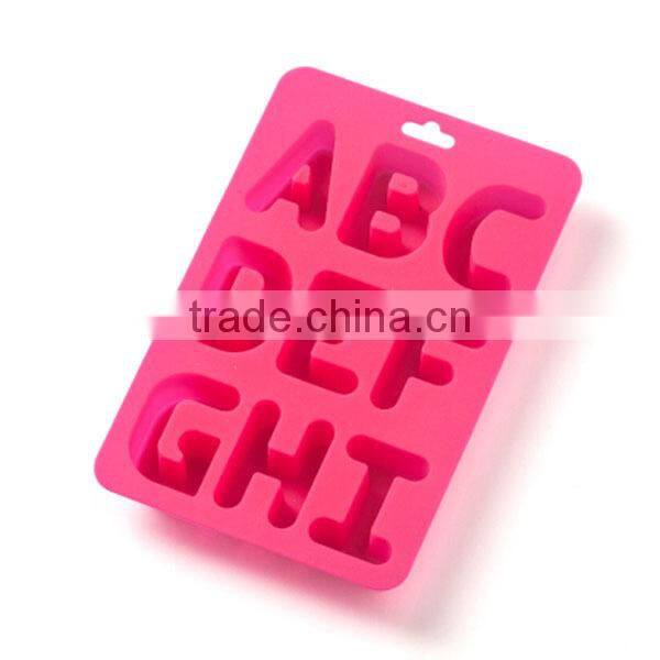 Cheap silicone ice cube tray with alphabet letter R to Z shaped