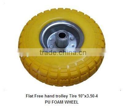 Steel rim PU foam trolley wheel 4.10/3.50-4