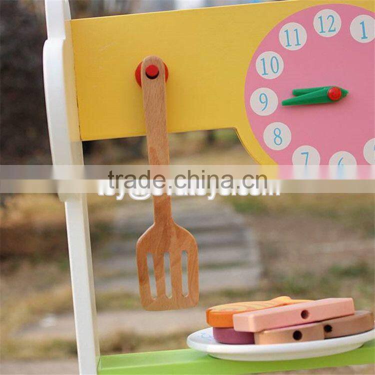 New design preschool kids play kitchen toys wooden toy bbq set W10C302