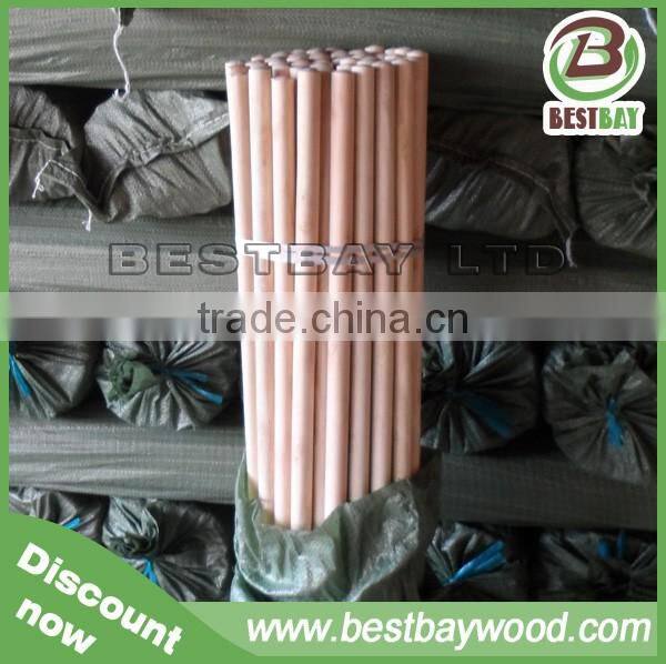Made in China wood broom stick with Italian screw export to Saudi Arabia