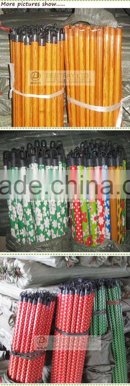 120X2.2cm pvc coated broom wooden handle/pvc coated broom wooden stick/pvc coated broomstick wood