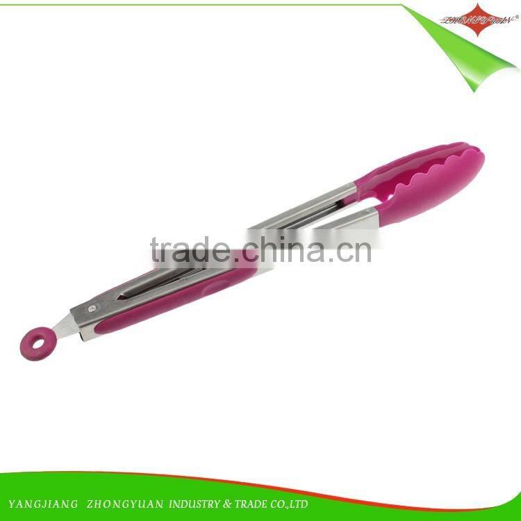 ZY-H3007 9" Non-stick Cooking Utensils Kitchen Tongs BBQ Tongs
