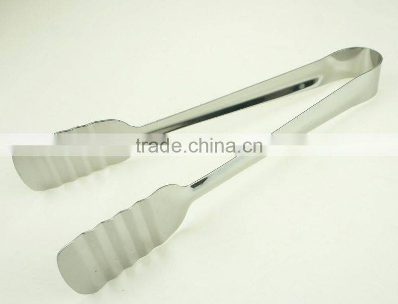 39052 Stainless Steel Kitchen Tongs BBQ Grill Food salad Tongs Ice Tongs