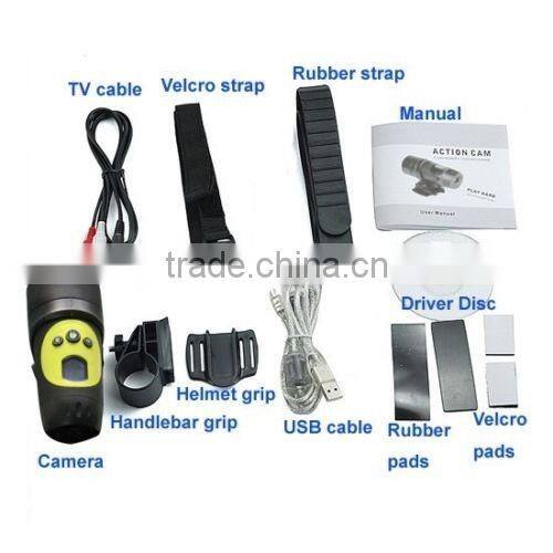 2016 New high quality Waterproof Extreme Action Sport Camera HD720p Bicycle helmet Action Sport DV AT68