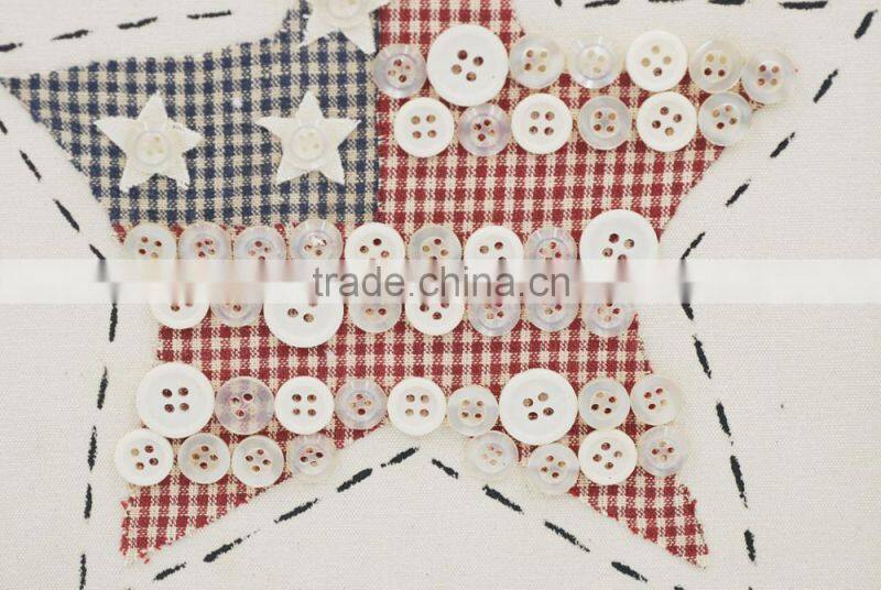 2017 hot sale for national day Beautiul star many buttons fabric wood shadow box frame