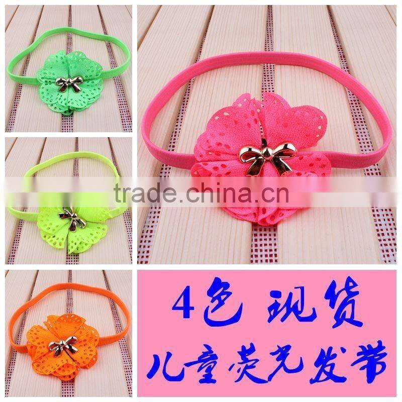 fabric flower with bow center fabric flower headband