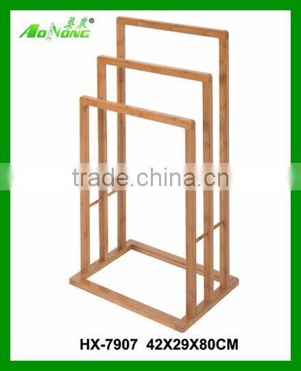 Cheap Bamboo Bathroom Accessories Floor Standing Wooden Bathroom Towel Rack