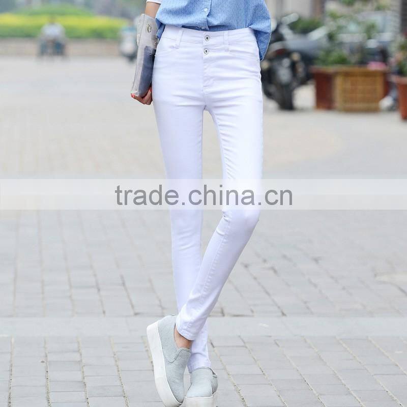 2016 New Autumn Winter candy slim fit classic woman jeans for female