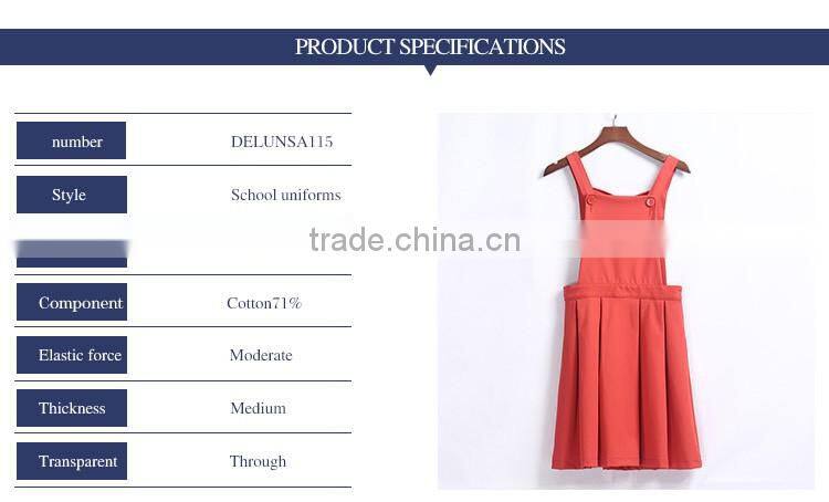 Girls Red Beautiful School Uniform Pinafore Design