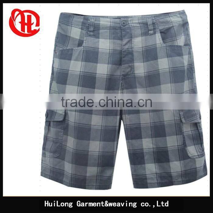 wholesale short pants plus size washed plaid men's shorts