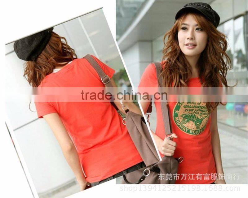 custom the high quality fashion all the time cheap lady's short sleeve t-shirt manufacture china