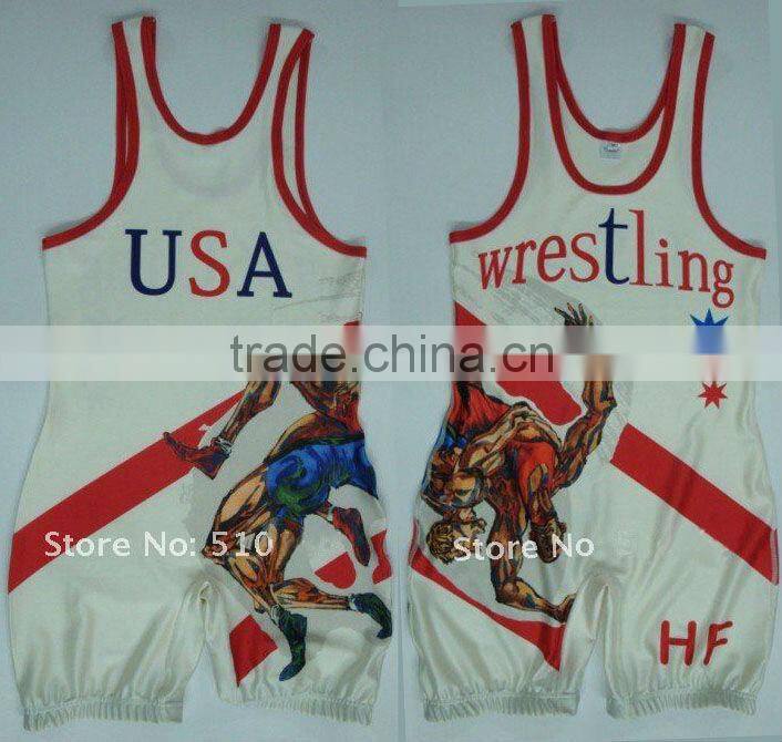 Top quality black state cheap wrestling singlets for sale