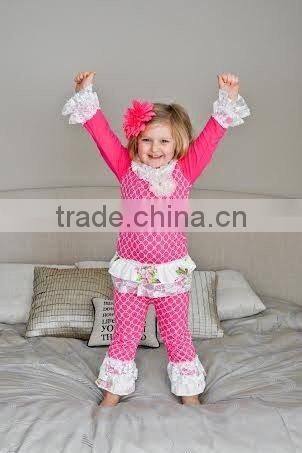 Wholesale cheap baby clothes boutique baby ruffle shorts and icing jogging pants