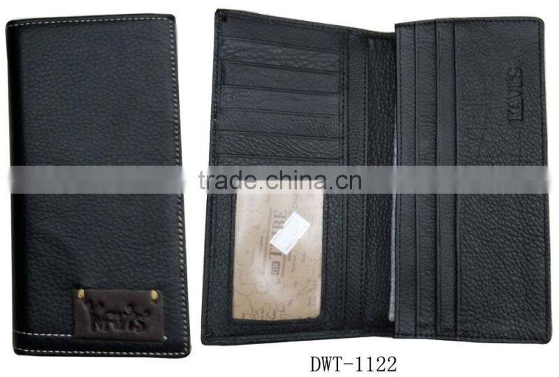 Fashion China supplier stamp logo black men real leather hand purse