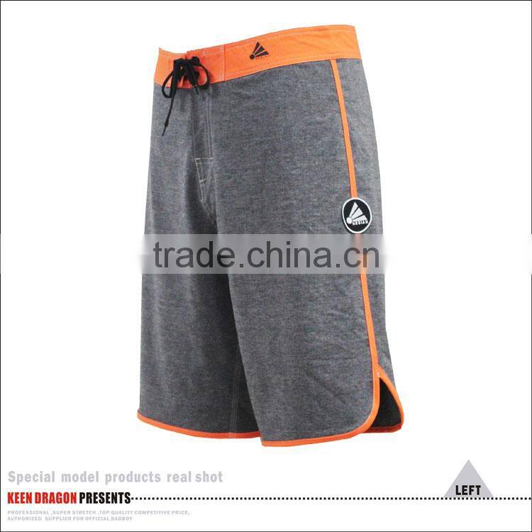 4 way stretch solid piping heather board shorts for men