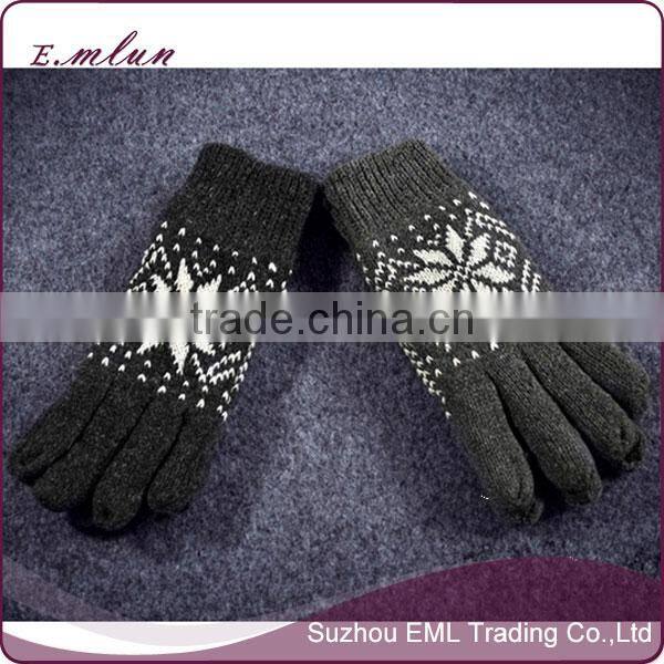 Double wool fleece warm gloves/thickening knitted glove
