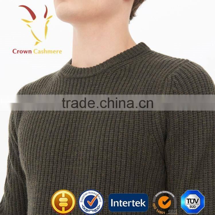 Men Handmade Crew Neck Tight Pullover Sweater