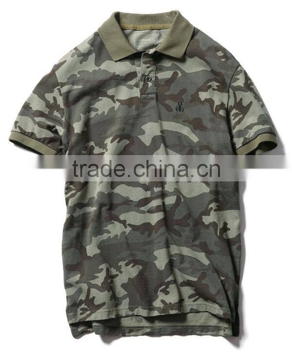 kids' Camo 100% cotton pocket polo shirts