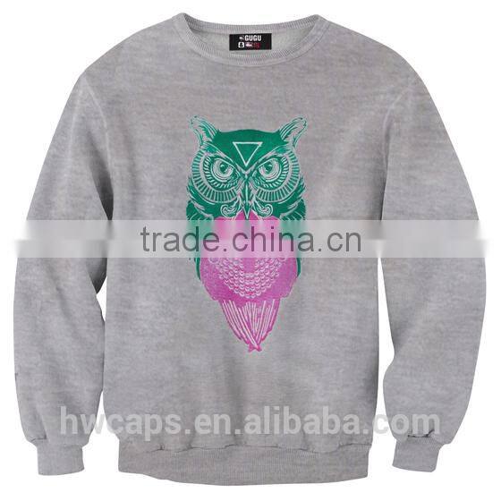 wholesale crew neck custom 3d printing sweatshirt no minimum