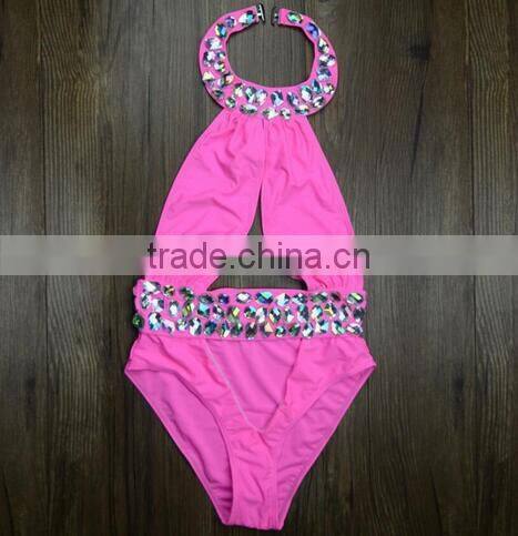 M860 Runwaylover2016 ladies sexy dazzling diamond bikini one piece swimwear