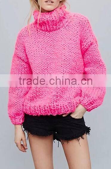 EY0900S Women Casual Loose Knitted Turtleneck Women Sweater