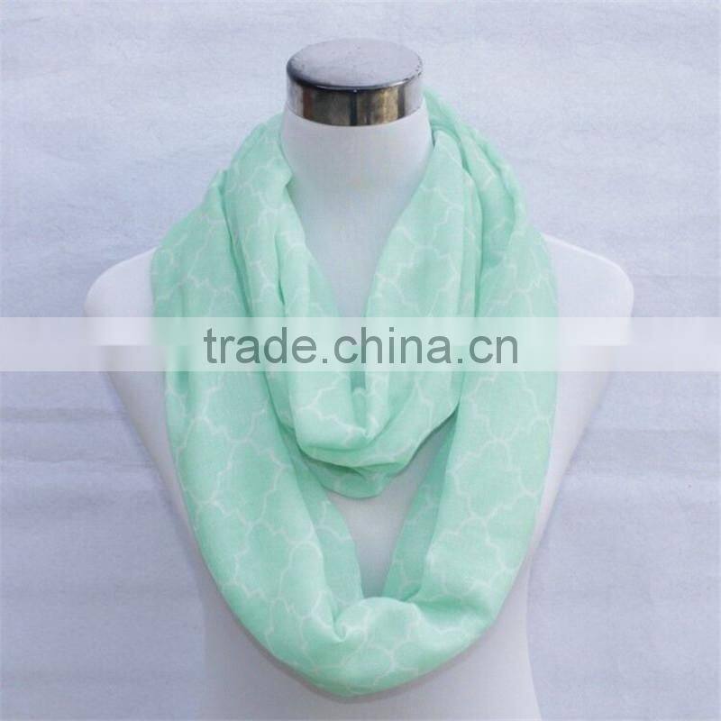 Wholesale women lovely mint Clover Scarf