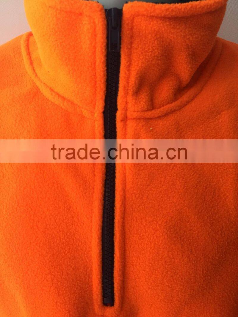 Two-color fleece high visibility polar jacket with reflective tapes