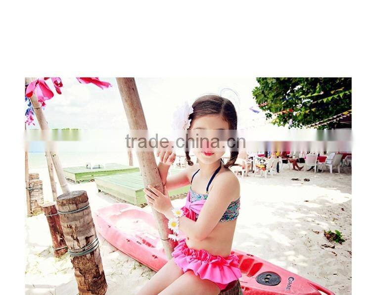 2016 Children swimsuit floral bikini girls swimwear three-piece floral bikini