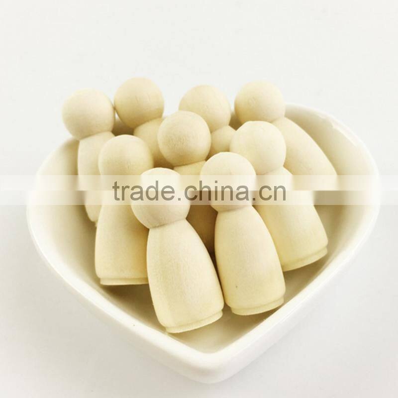 Unfinished Wood People Shape Family Peg Dolls Handmade Toy DIY Craft