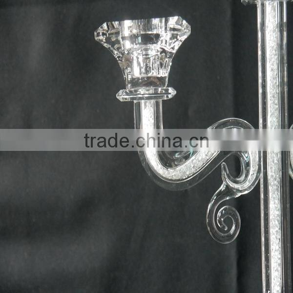 3 Arms Candle Holder,Crystal Candle Holder For Wedding Table Decoration